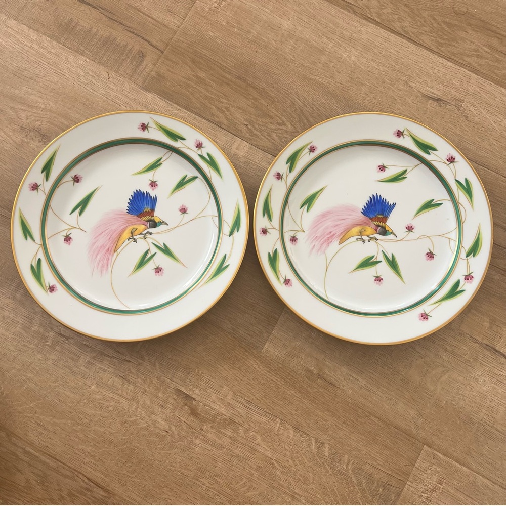 RARE 2 X‎ Royal Danube Dinner Plates Hand Painted Bird By Seres Erzsebet 9 3/4”